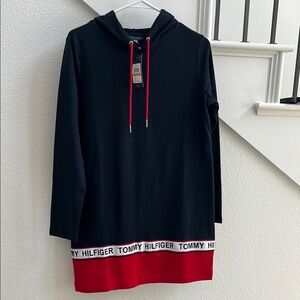 Tommy Hilfiger Black and Red Hoodie Dress